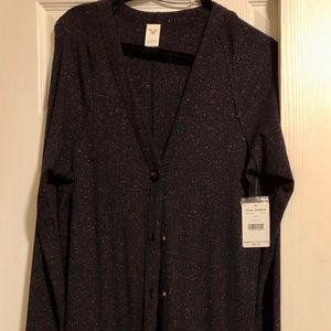 Free People Duster Sweater- Navy with Rose Gld